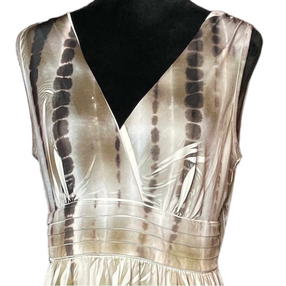 AB Studio Cream, Tan, Black Tie Dye & Leopard Print Sleeveless Maxi Dress - Picture 2 of 8